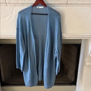 Zara Women's Soft Blue Cardigan